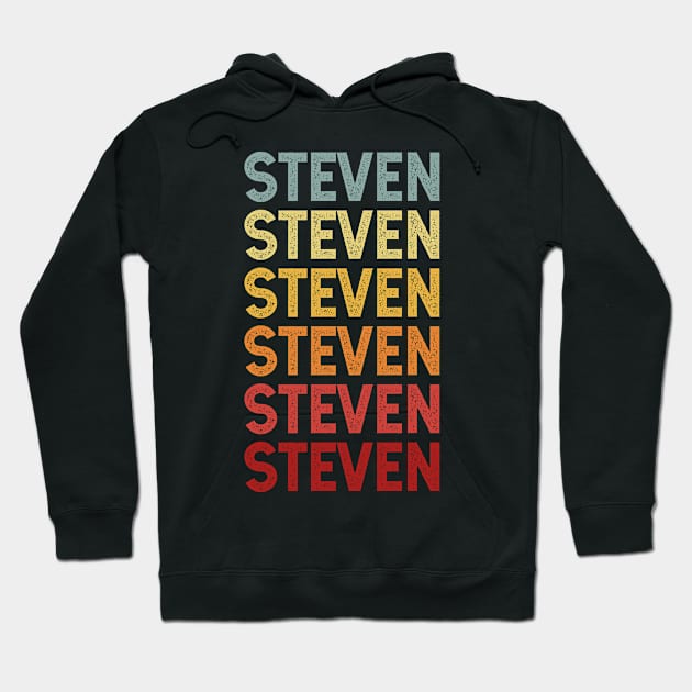 Steven Name Vintage Retro Gift Named Steven Hoodie by CoolDesignsDz